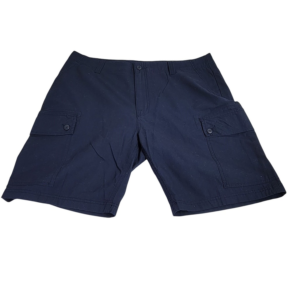 Nautica N-83 Mens Navy Blue Ripstop Cotton Cargo Shorts Size 36W Casual Utility